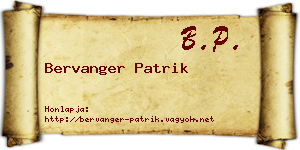 Bervanger Patrik névjegykártya