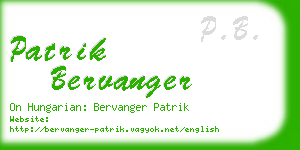 patrik bervanger business card